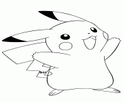 Coloriage pokemon noir et blanc pikachu