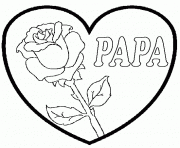 Coloriage rose coeur papa