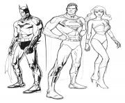 Coloriage batman superman wonder woman