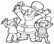 Coloriage saint patrick avec des enfants fille gars
