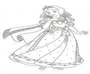 Coloriage robe de princesse blanche neige