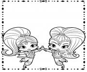 Coloriage shimmer et shine Cute Genies