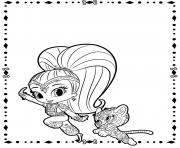 Coloriage Shine and Tiger from shimmer et shine