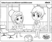 Coloriage Colour in your own shimmer et shine Scene