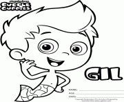 Coloriage Bubble Guppies Gil