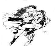 Coloriage superman and wonder woman par leomatos dc comics