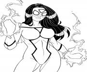 Coloriage spider woman par windriderx23 dc comics