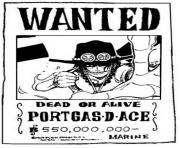 Coloriage one piece wanted portgasdace dead or alive