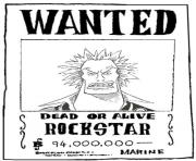 Coloriage one piece wanted rockstar dead or alive