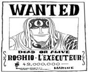 Coloriage one piece wanted roshio lexecuteur dead or alive