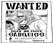 Coloriage one piece wanted sarquiss dead or alive