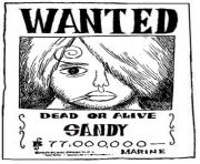 Coloriage one piece wanted sandy dead or alive