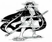 Coloriage monkey d luffy cool outfit one piece manga