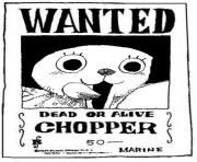 Coloriage one piece wanted chopper dead or alive