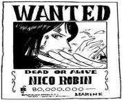 Coloriage one piece wanted nico robin dead or alive