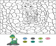 Coloriage cartoon snake magique