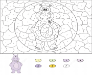 Coloriage cartoon hippo magique