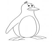 Coloriage pingouin facile pour enfant