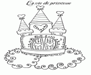 Coloriage chateau la vie de princesse