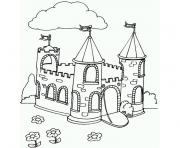Coloriage superbe chateau complet