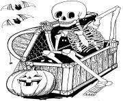 Coloriage halloween adulte squelette