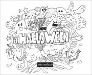 Coloriage halloween doodle