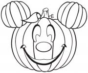 Coloriage disney mickey mouse citrouille halloween