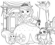 Coloriage Princesse Disney Sofia et les personnages