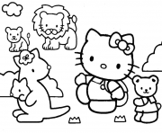 Coloriage Hello Kitty Animaux Mignon