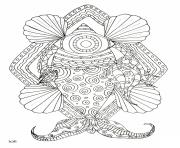 Coloriage fish with tribal pattern adulte
