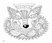 Coloriage wolf with tribal pattern adulte
