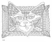 Coloriage fox with tribal pattern adulte