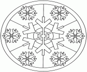 Coloriage Mandala Noel Flocons de neiges