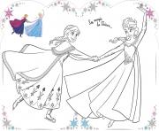 Coloriage La magie de lhiver Elsa et Anna