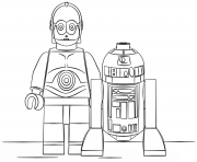 Coloriage lego star wars r2d2 and c3po