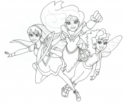 Coloriage Wonder woman and friends super hero girls