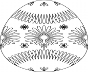 Coloriage oeuf de paques avec flower pattern