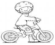 Coloriage securite routiere velo bicyclette porter son casque de protection