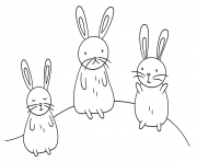 Coloriage kawaii bunnies