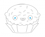 Coloriage kawaii cupcake