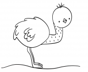 Coloriage kawaii emu