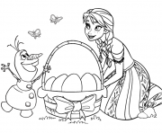 Coloriage paques a imprimer Elsa et Olaf Reine des Neiges