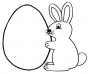 Coloriage lapin oeuf paques