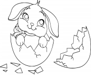Coloriage cute lapin oeuf