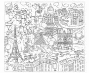 Coloriage villes de france paris et ville new york usa