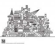 Coloriage ville moderne twisted city