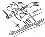 Coloriage Donald fait du ski Disney