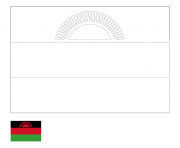 Coloriage drapeau malawi pays afrique de lest