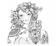 Coloriage belle fee adulte