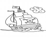 Coloriage bateau de pirates facile maternelle